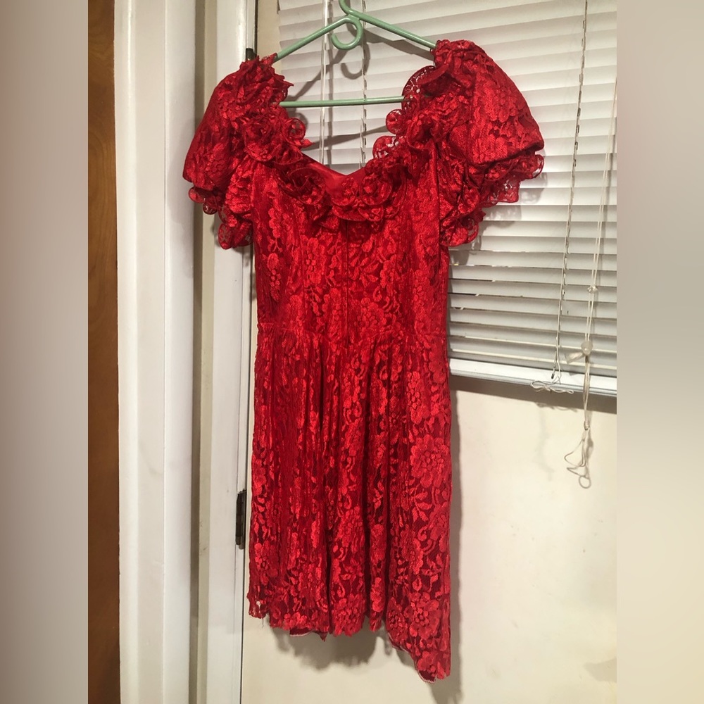 Beautiful red Lacey dress, size 11/12